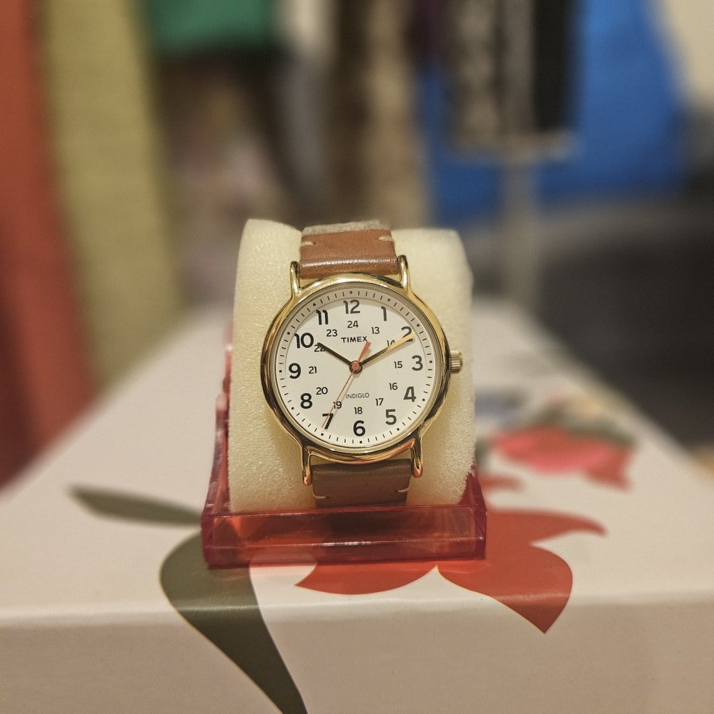 Timex Unisex TW2R42100 Weekender 38 Tan/Brown/Cream Fabric/Leather Strap Watch