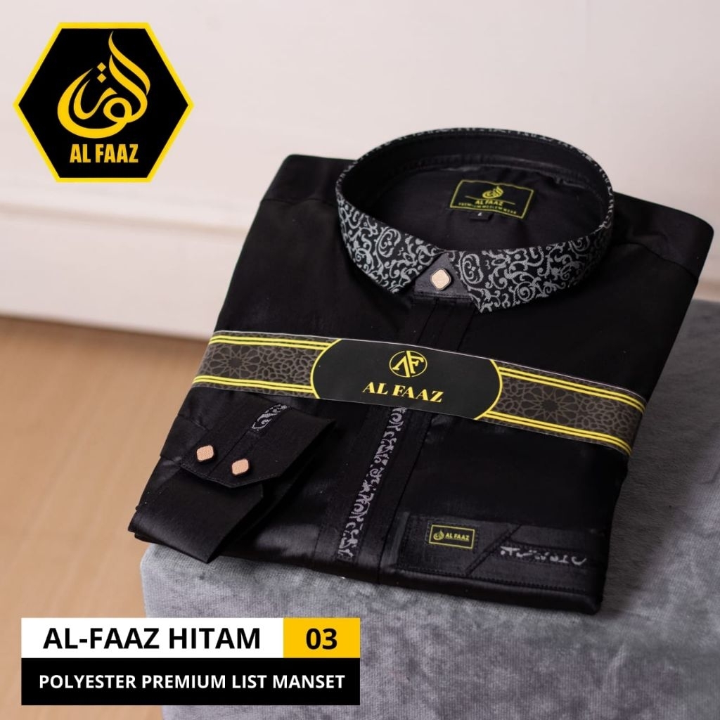 Jubah Alfaz Premium list manset kode 3/jubah pria/gamis putih/jubah putih/jubah hitam