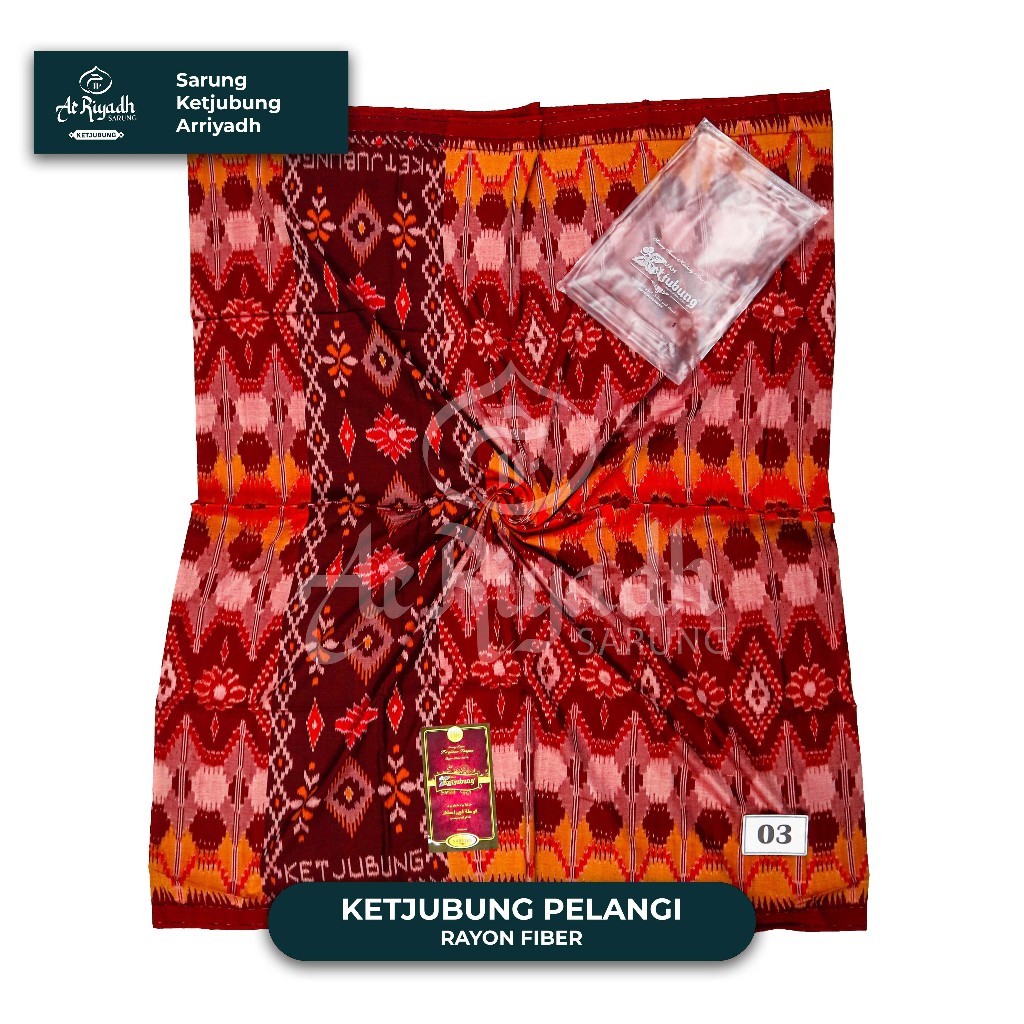 Sarung Istimewa KETJUBUNG Goyor ATBM Motif Fiber Pelangi Motif Unik Harga Terjangkau