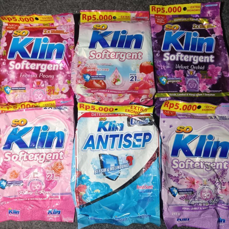 (COD)SOKLIN BUBUK KEMASAN 5000an 1DUS {24PCS}