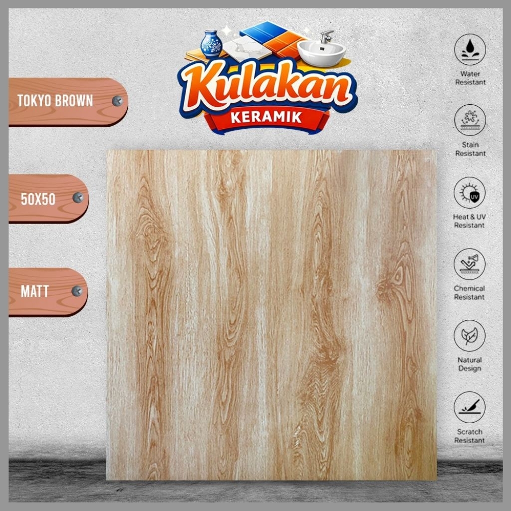 Keramik Lantai Matt LAGUNA 50x50 Tokyo Brown