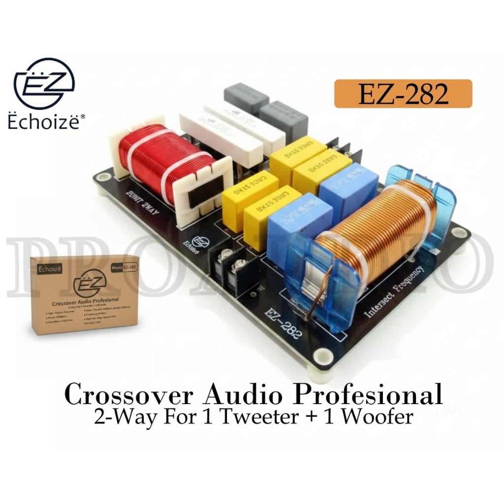 Kit Crossover Pasif 2 Way Echoize EZ 282 Binding Post Low High Mantap EZ282 / EZ-282 Kit Power For 1