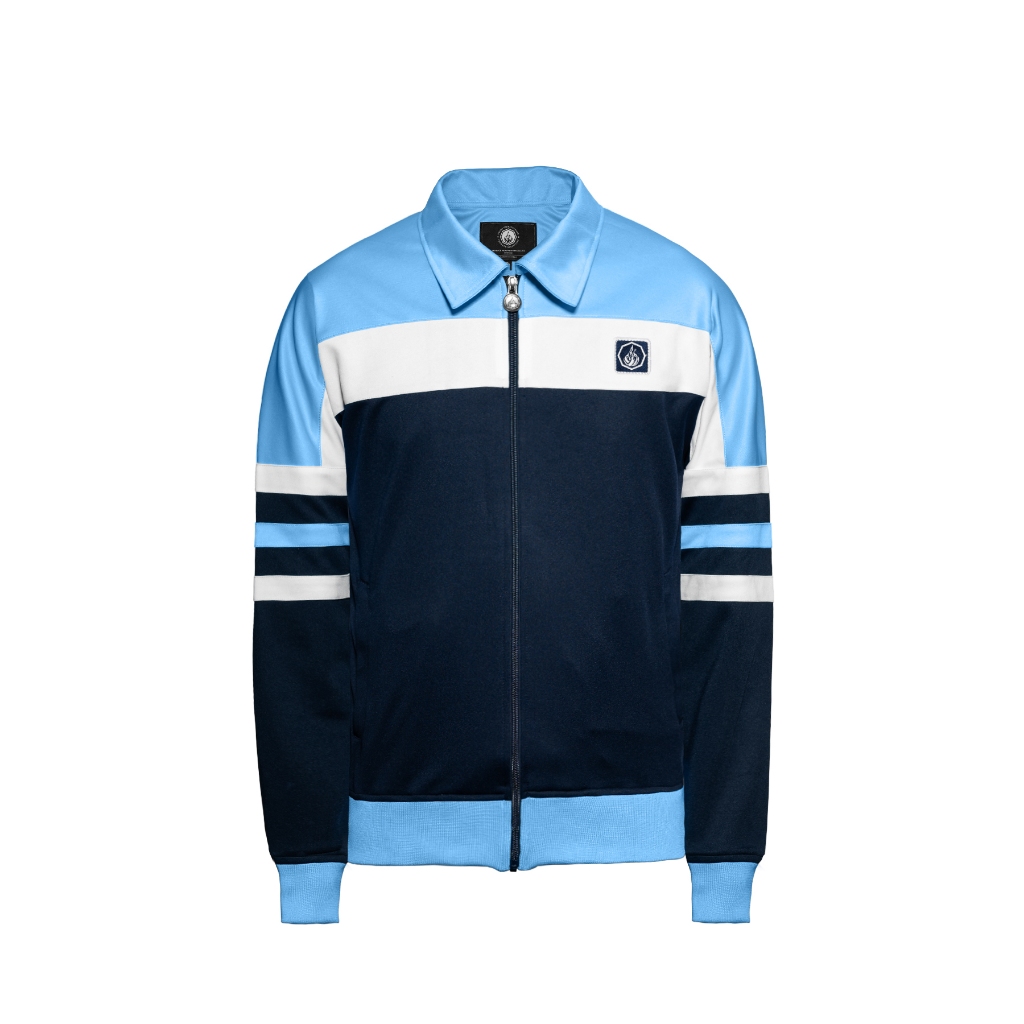 Prung Campolo Jacket Tracktop 80's Jaket Sporty Warna Navy Biru