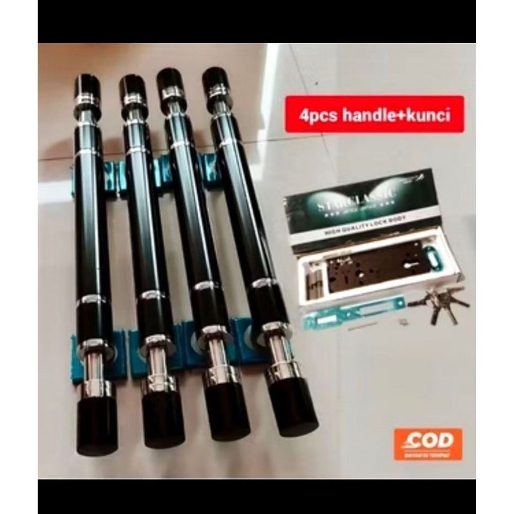 handle pintu rumah model barbel set kunci || 4pcs gagang pintu rumah minimalis+kunci