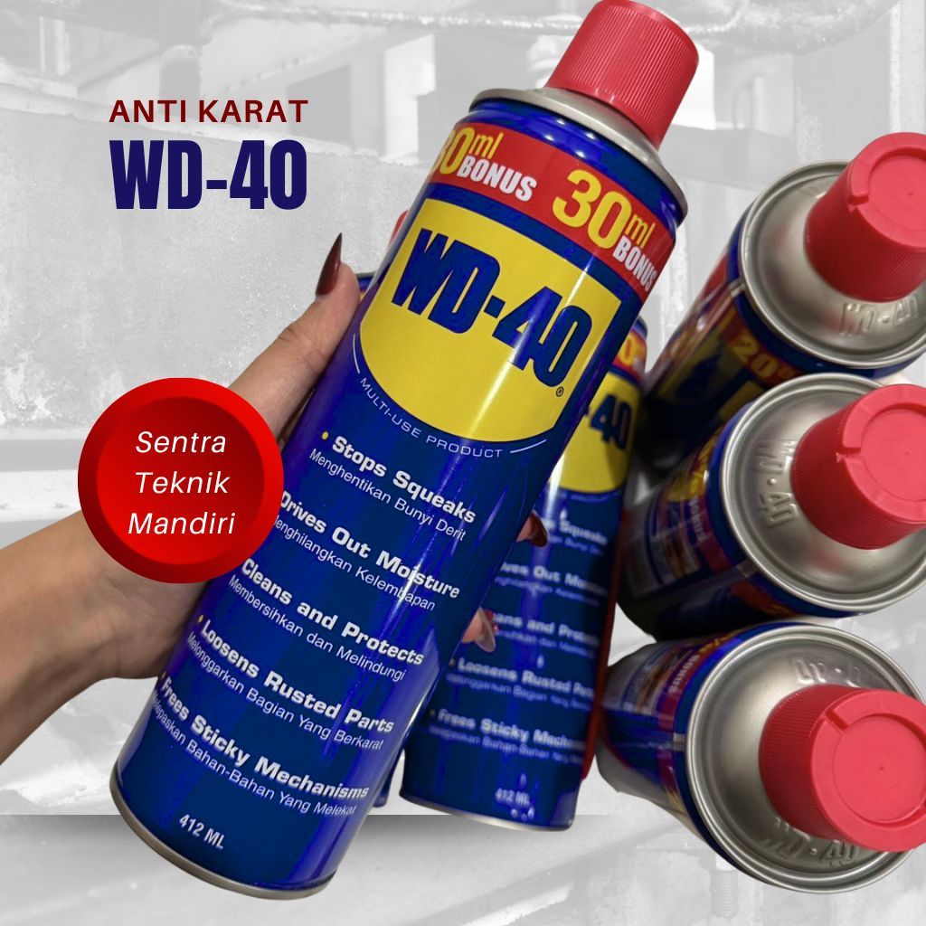 Anti Karat WD-40 412ML / Spray Penghilang Karat / Pelumas Anti Karat Pintu, Rantai, Mobil, Motor