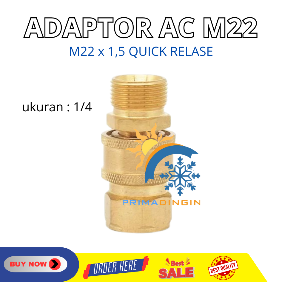 Quick release adaptor- adaptor lepas cepat M22x1.5 untuk mesin jet cleaner/ spray gun