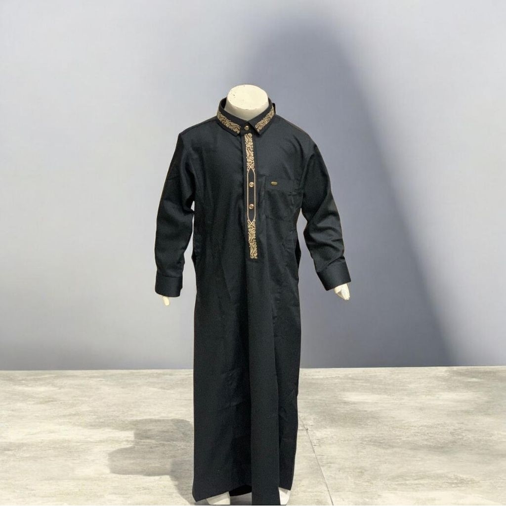 gamis hitam anak/gamis anak anak al wafa/gamis al wafa hitam bordir