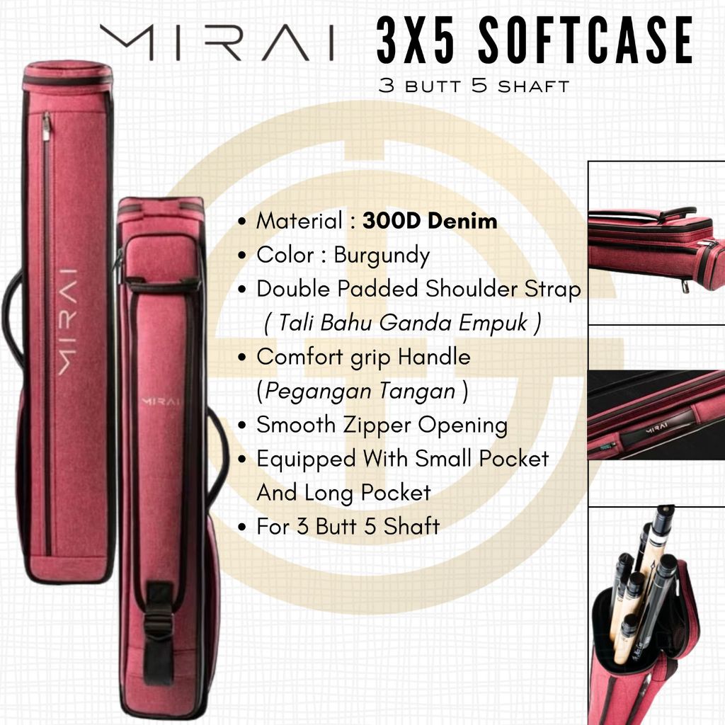 Softcase Billiard Mirai 3x5 - Burgundy