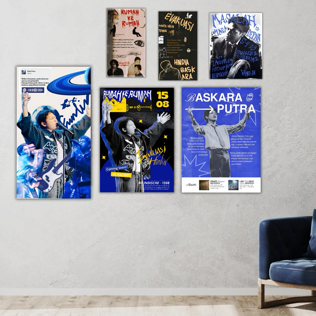 Poster Band Hindia-Hiasan Dinding-Wall Decor Ruangan Minimalis