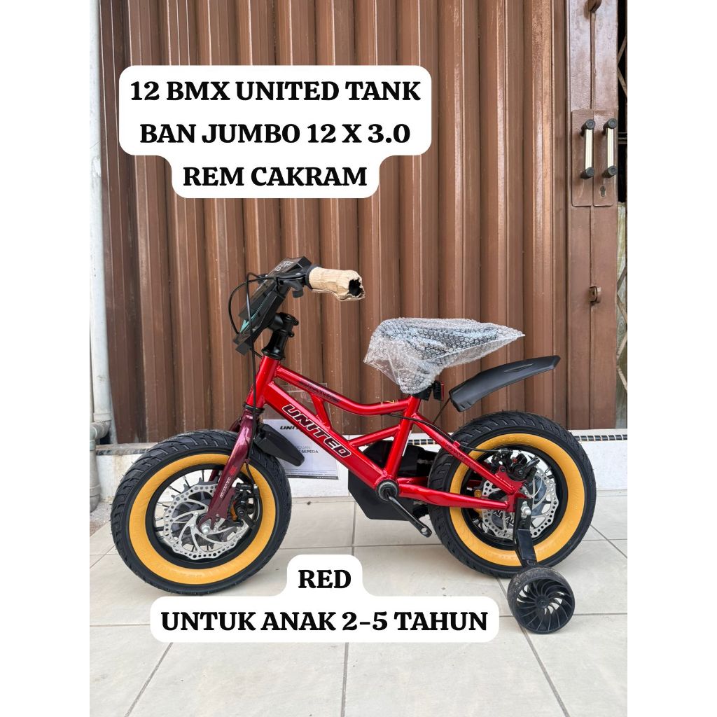 (BATAM) Sepeda Anak BMX 12 UNITED TANK REM CAKRAM