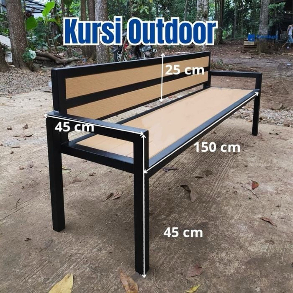 Kursi Teras Panjang/Bangku Taman/Kursi Teras Besi/Bangku Santai
