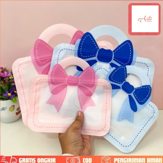 ZIPPER BAG BENTUK TAS JINJING PITA BESAR / GOODIE BAG PLASTIK / TAS SOUVENIR KADO NIKAHAN ULTAH