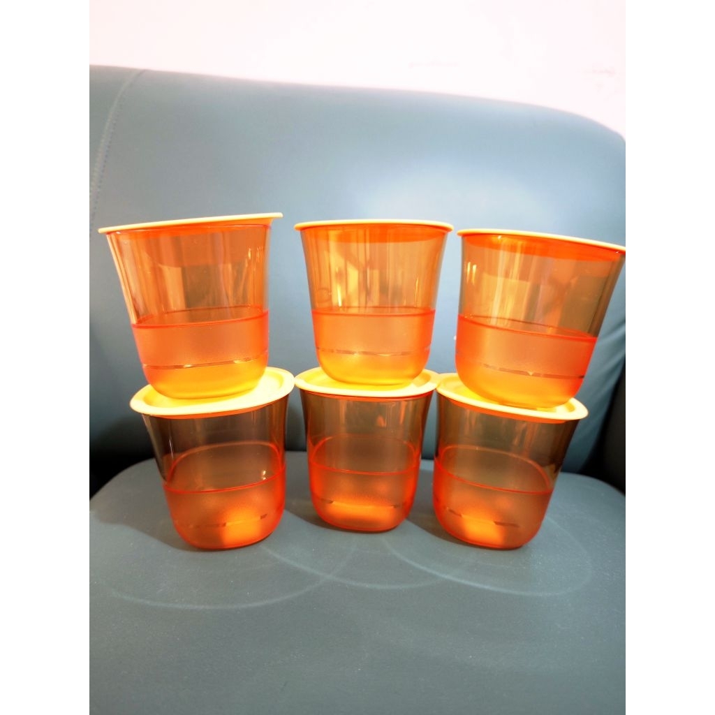 Crystalline Low Glass Set 6Pcs 230ML Gelas Plastik Tupperware