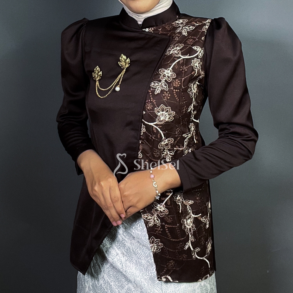 [ATASAN SAJA]SRI MELATI KEBAYA JANGGAN MODERN BRUKAT KEBAYA KONDAN TUNANGAN SATIN KEBAYA TRADISIONAL