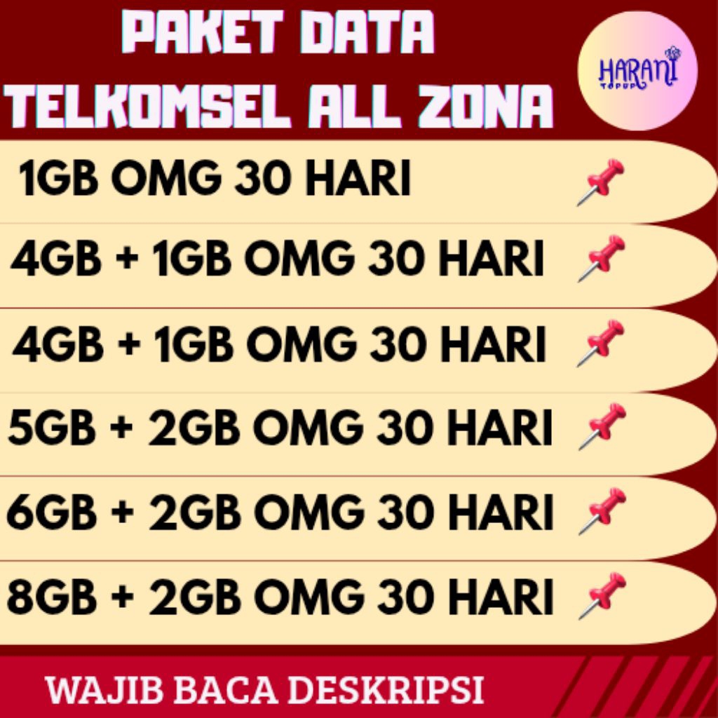 Paket Data TELKOMSEL ALL ZONA | Kuota INTERNET TELKOMSEL | Data TELKOMSEL | Kuota LANGSUNG MASUK