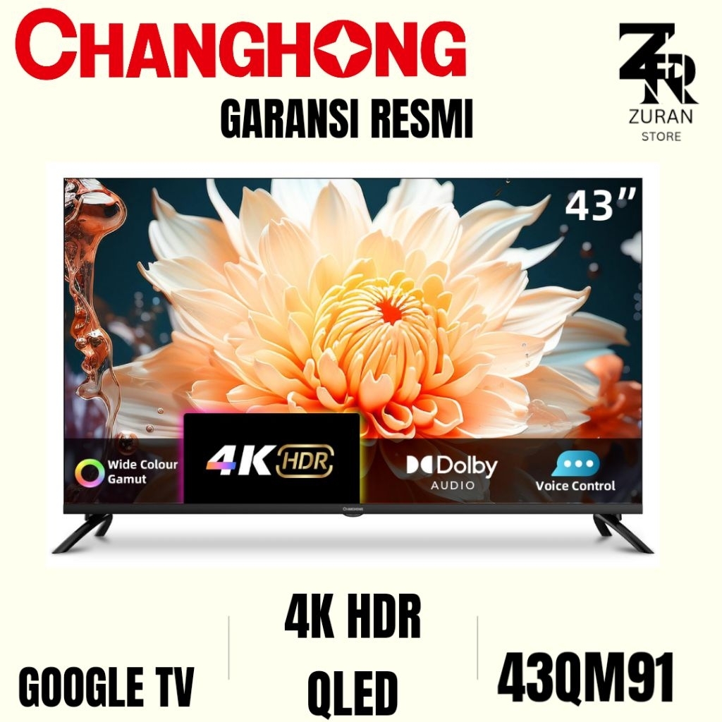 CHANGHONG 43QM91 / U43QM91 4K QLED GOOGLE TV  43 inch 2025 Series