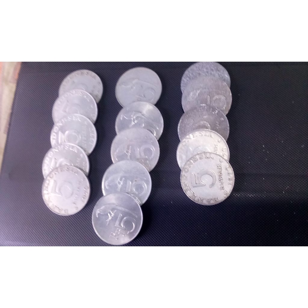 koin kuno 5 rupiah 1970 RI