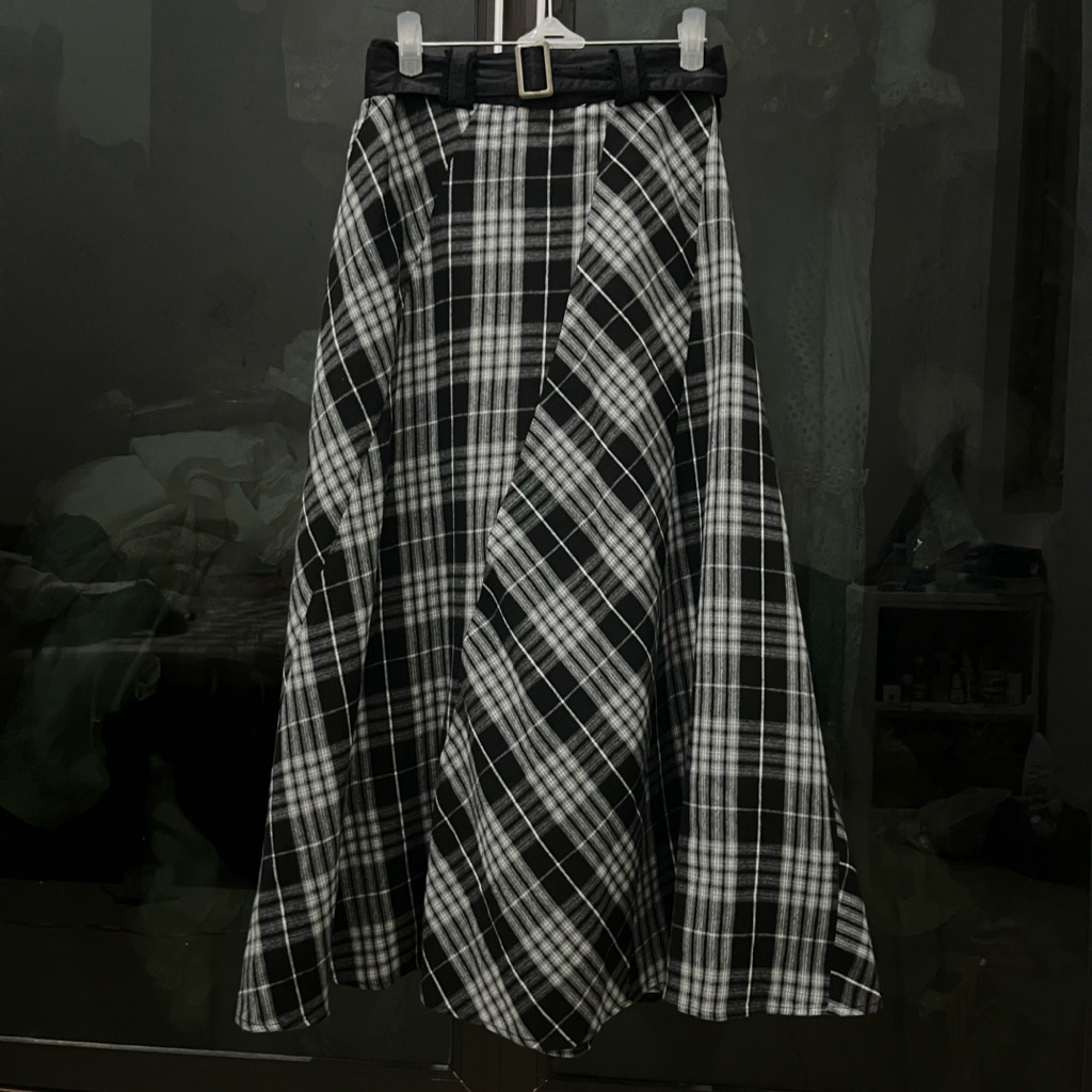 Rok Tartan Megar With Belt Axes Femme