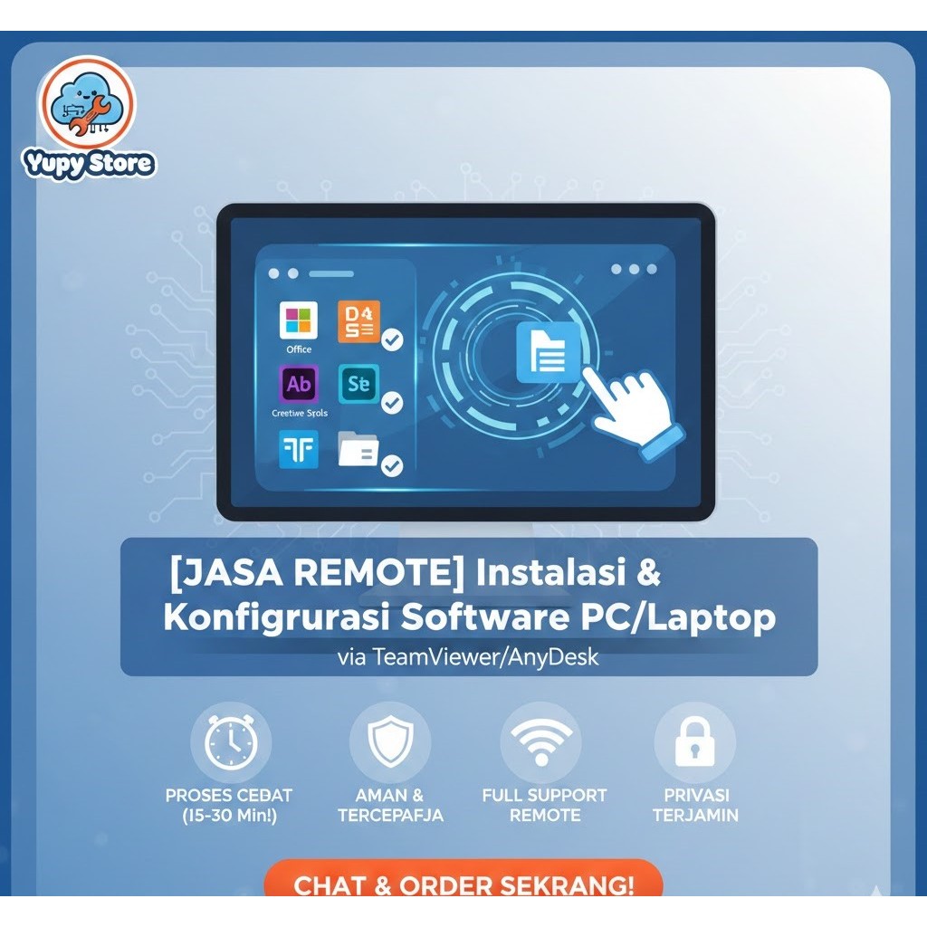 Instalasi & Konfigurasi Software PC/Laptop via TeamViewer/AnyDesk