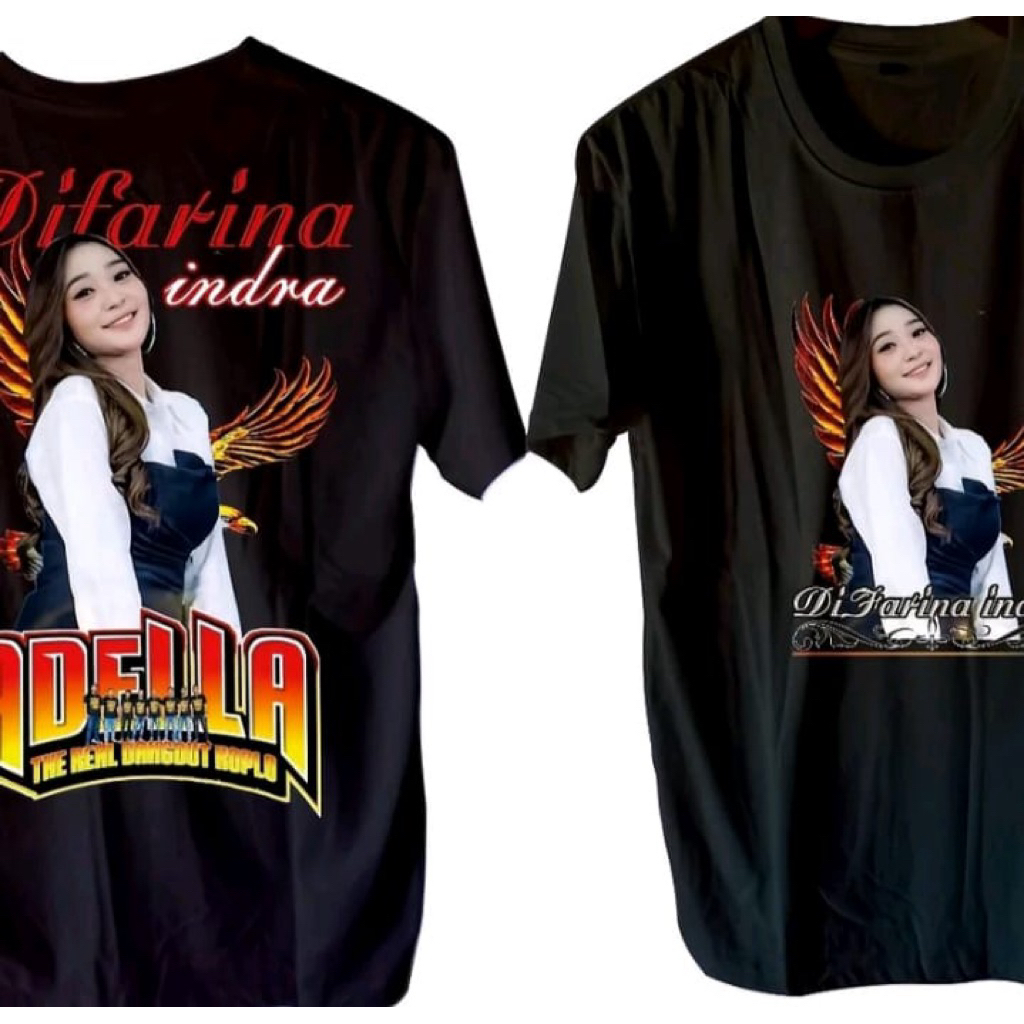 Kaos sablon adella difarina indra t-shirt distro unisex bahan adem
