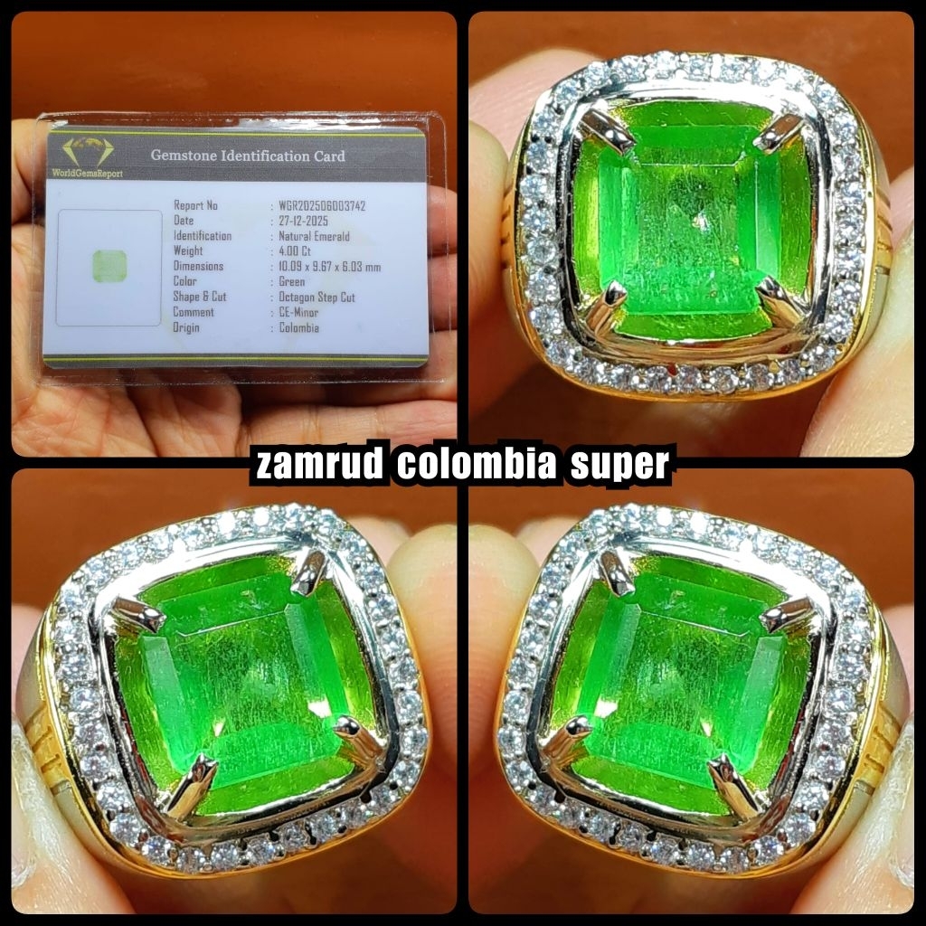 natural batu mulia jamrud colombia kristal ijo botol