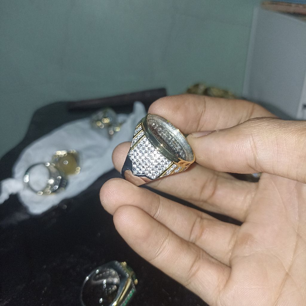 CINCIN MEWAH EMBAN KUNINGAN RING KUNSAR IKETAN BATU AKIK CINCIN BAHAN KUNINGAN SARI SUPER
