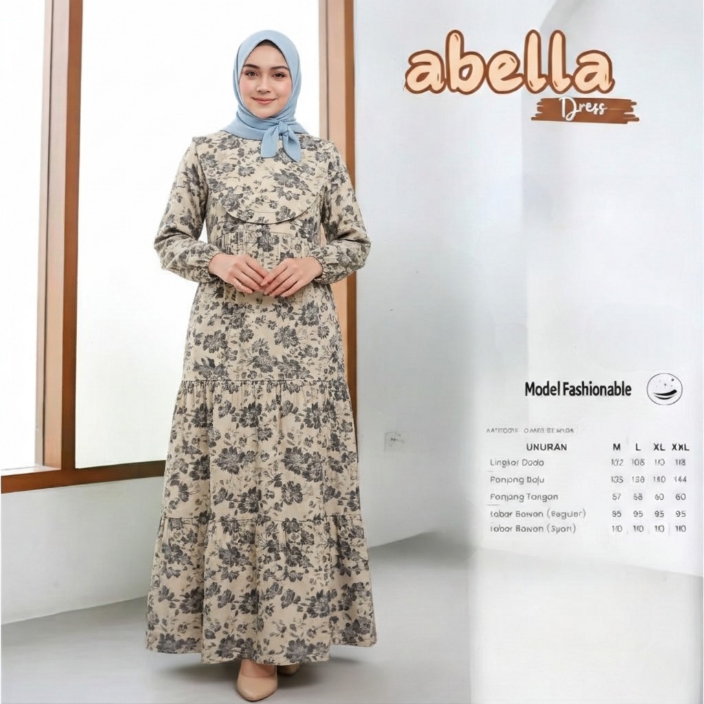 RAYA SERIES GAMIS HAURA - REMPEL SUSUN MOTIF BUNGA - HOMEYDRESS GAMIS MUSLIM LEBARAN DISKON 50%