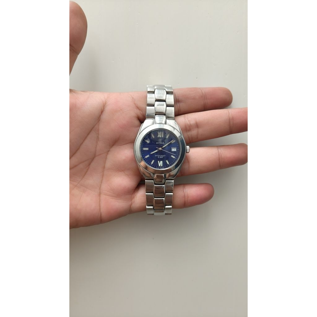 Jam Cyma Blue Dial Quartz ORIGINAL Murah Swiss