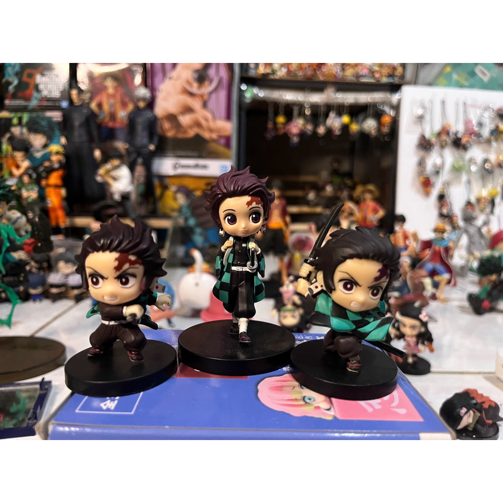 set merch anime kimetsu no yaiba demon slayer kamado tanjiro hantu seram hiii mini adverge motion ma