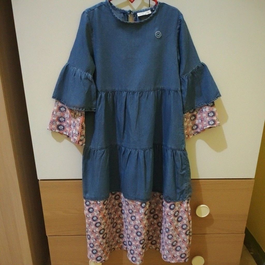 Set gamis denim anak preloved