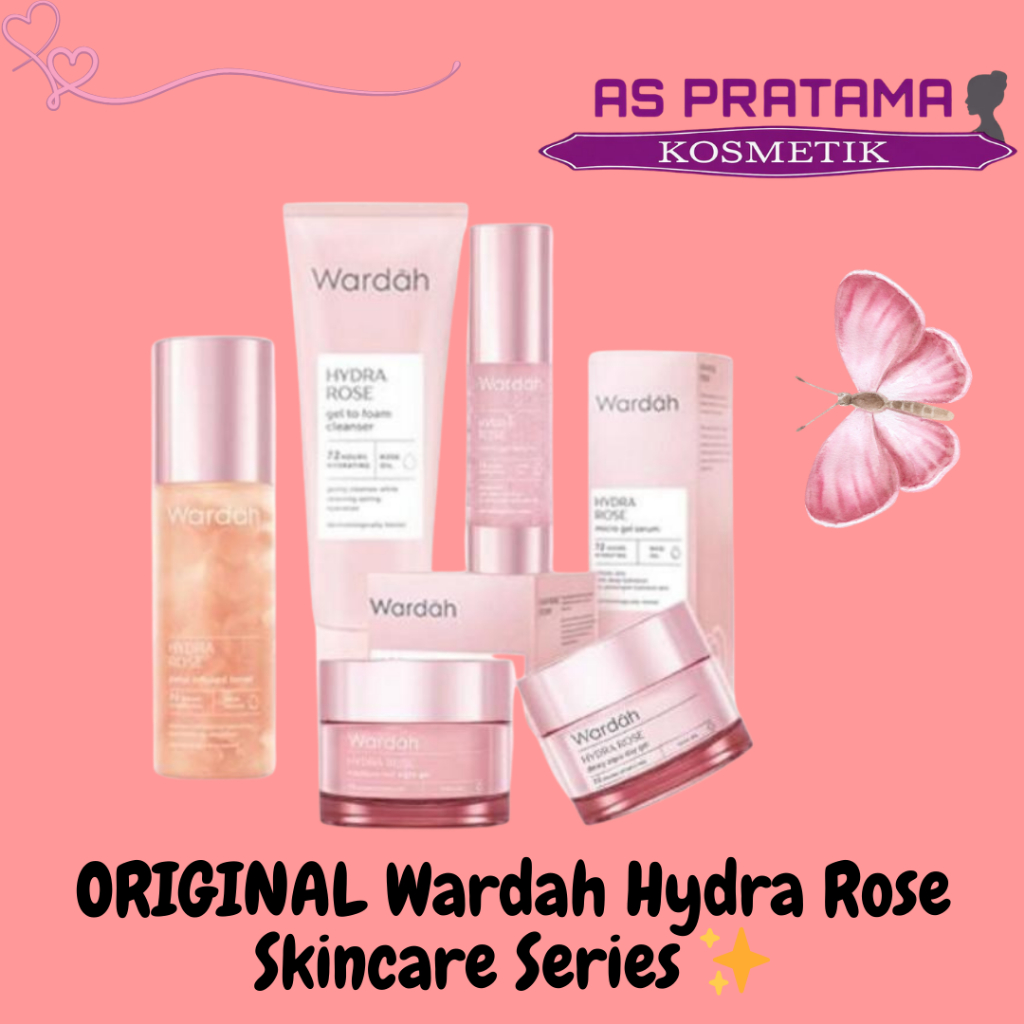 * As Pratama * Wardah Hydra Rose Skin Care Set Lengkap Sabun Krim Siang Malam Toner Serum Foam Clean