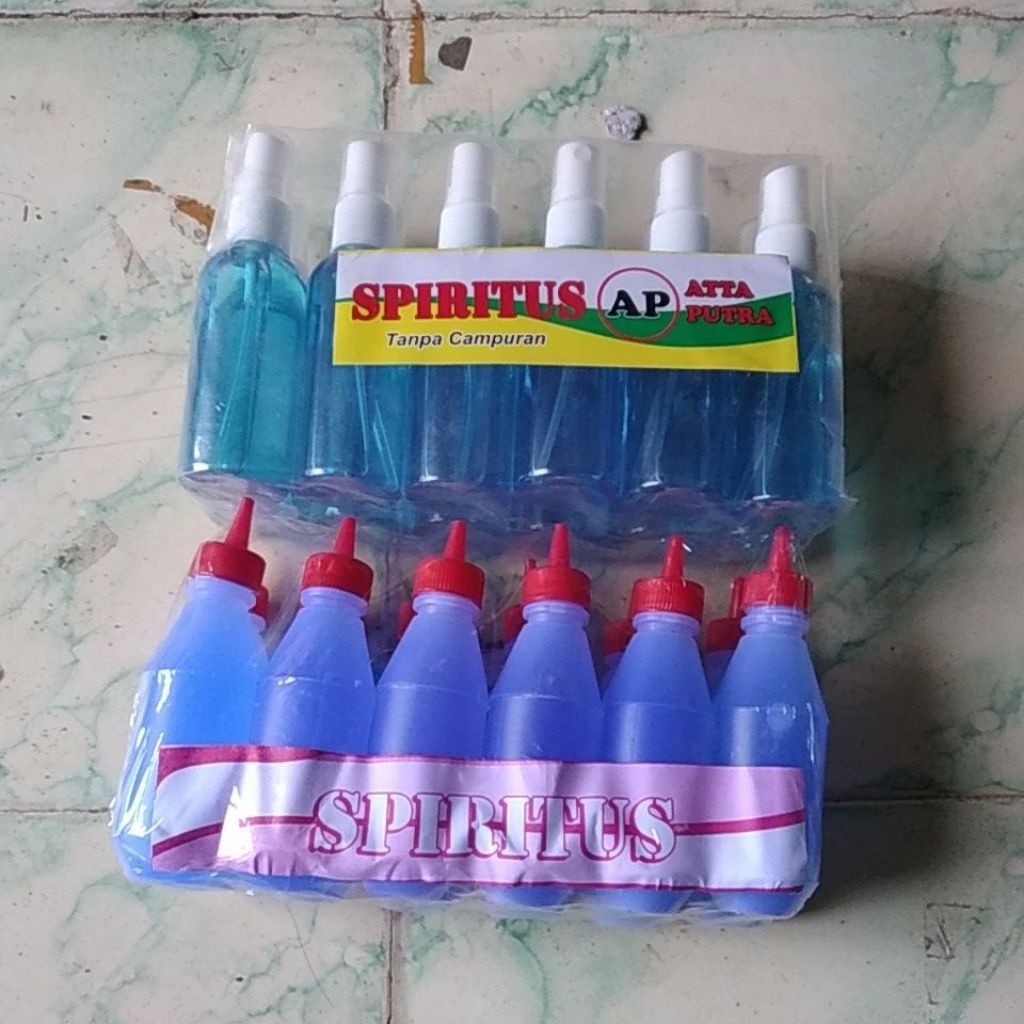 spritus cairan biru botol spray & botol cuka
