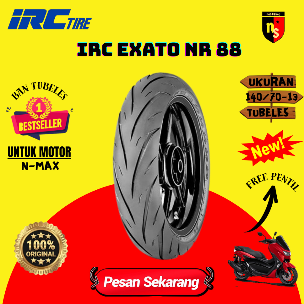 Ban IRC Exato NR88 140/70 Ring 13 Tubeless Free Pentil