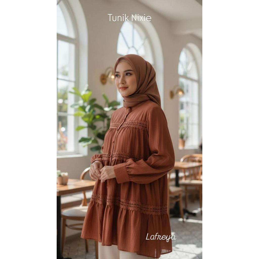 Lafreya Cleome Tunik Nixie  Alana Fashion Muslim Wanita LFY