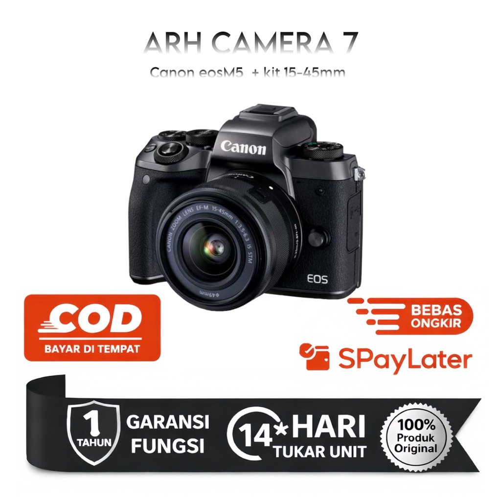 Kamera canon eos m5 baru | Camera canon eos m5 new + kit 15-45mm stm termurah dan original