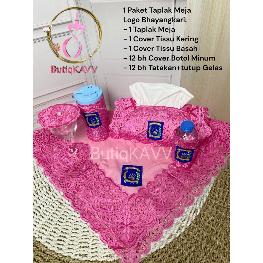PAKET Taplak Meja Bhayangkari Logo Bordir