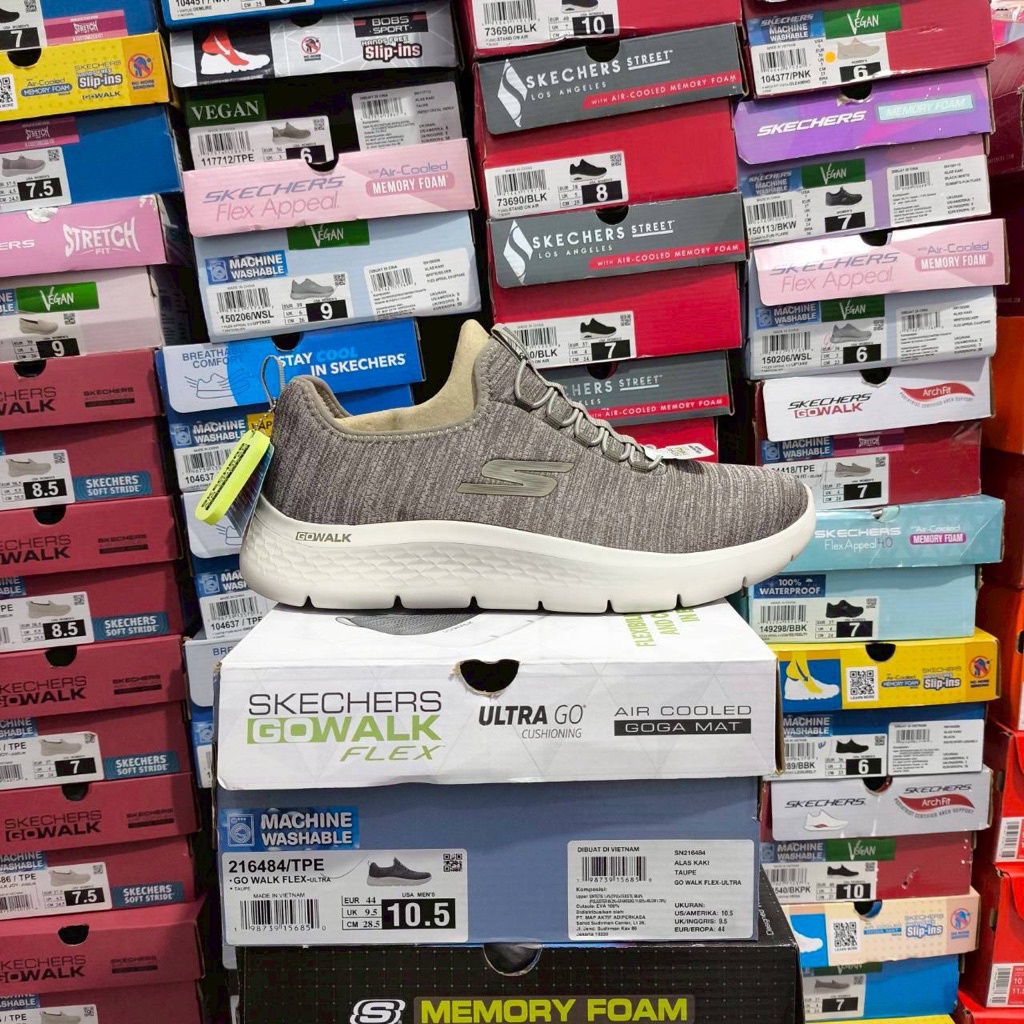 Sepatu Skechers Go Walk Flex "Taupe" size 44