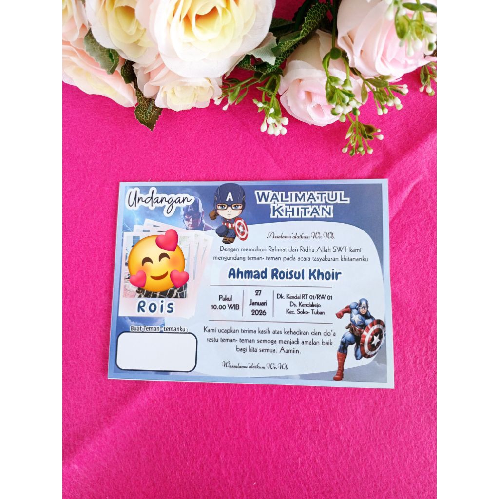 Undangan Khitan Anak/Undangan anak Custom Karakter
