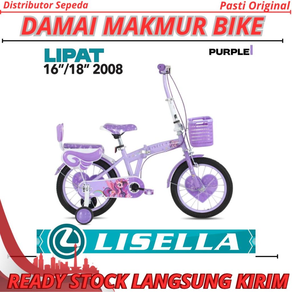 Sepeda Lipat 16 18 Lisella 2008 Keranjang By pacific Bike NEW 2026