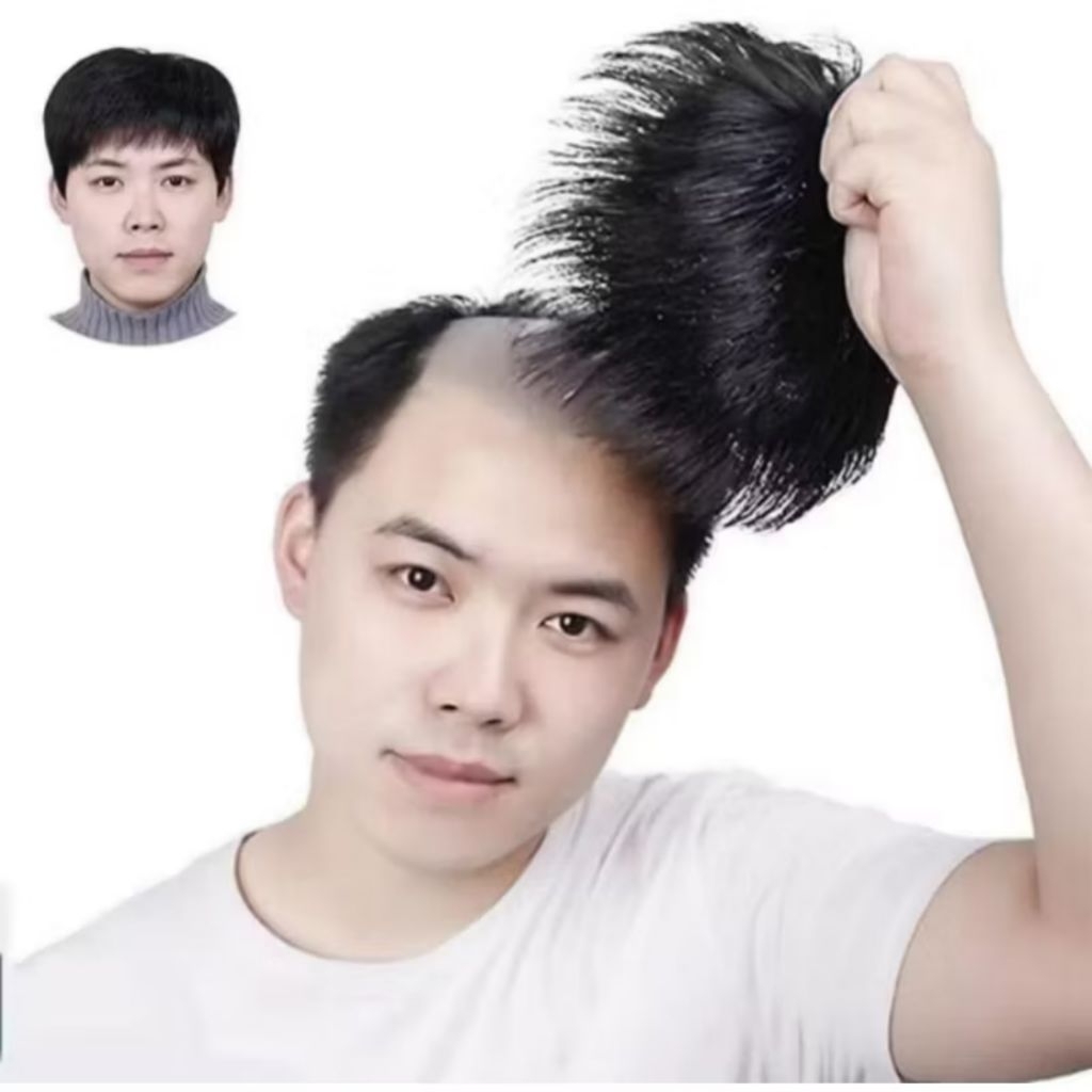 WIG PENUTUP BOTAK PRIA/TOUPEE/WIG PENAMBAH VOLUME RAMBUT BOTAK