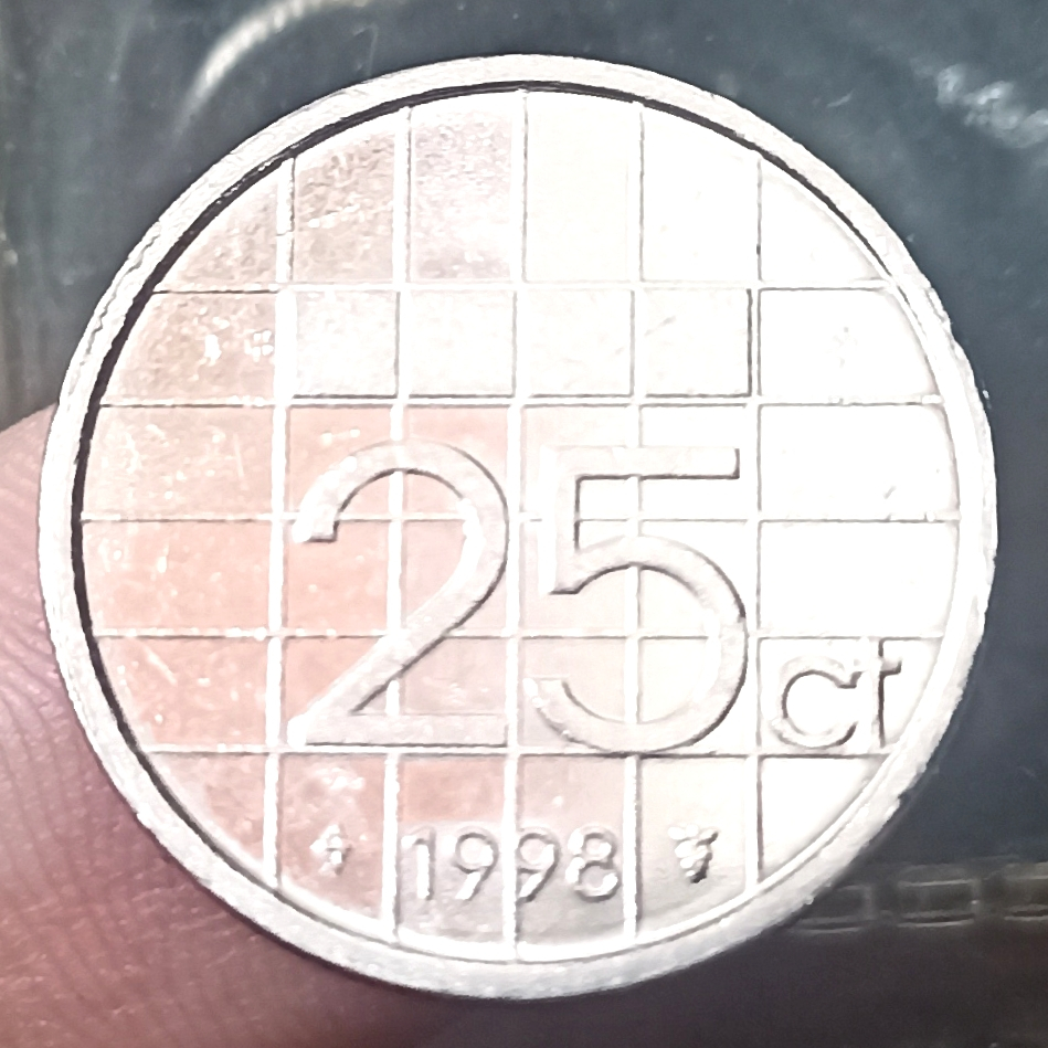 Koin Kuno Belanda / Netherlands 25 Cents - Beatrix Tahun 1998