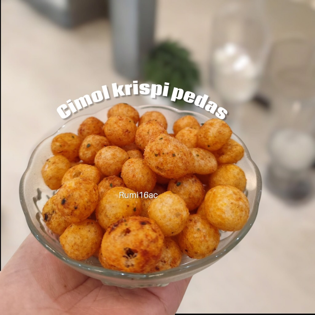 SNACK CIMOL CRISPY PEDAS CEMILAN/MAKANAN/JAJANAN LEBARAN