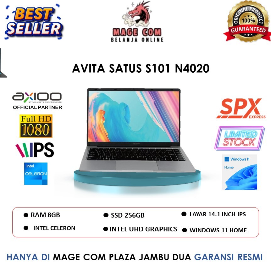 AVITA SATUS S101 N4020 8GB 256GB WINDOWS 11 14.0 INCH