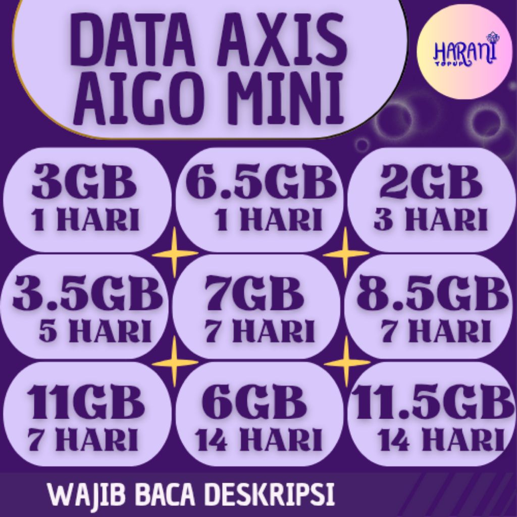 Paket Data AXIS | Internet AXIS AIGO MINI | Kuota LANGSUNG MASUK