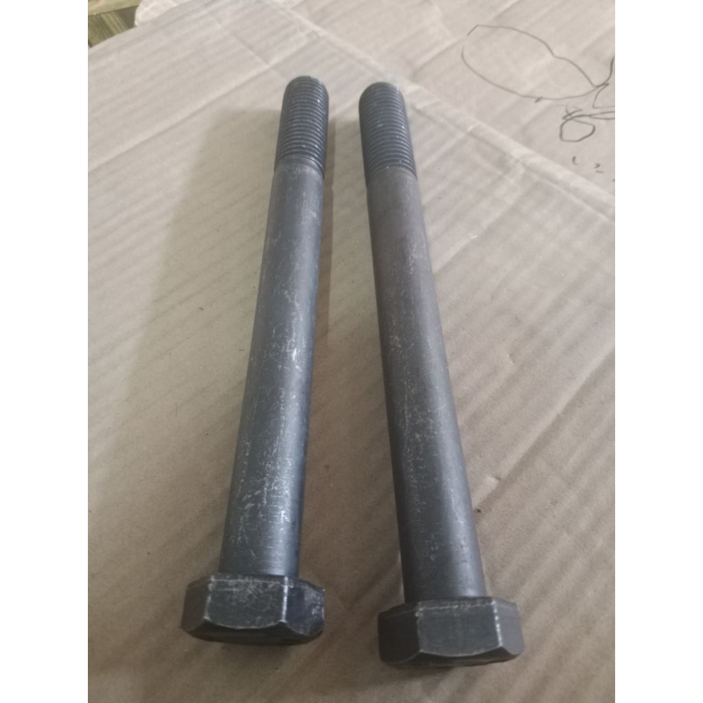 Baut mur baja m12x200 half drat baut grade 8.8 kunci 19 panjang 20 cm