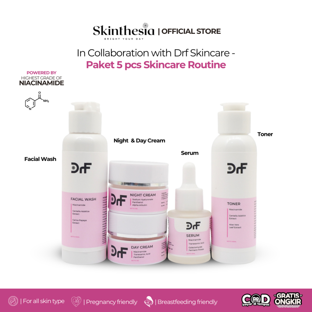 Skincare set Skinthesia x Drf Skin mencerahkan formula untuk semua jenis kulit