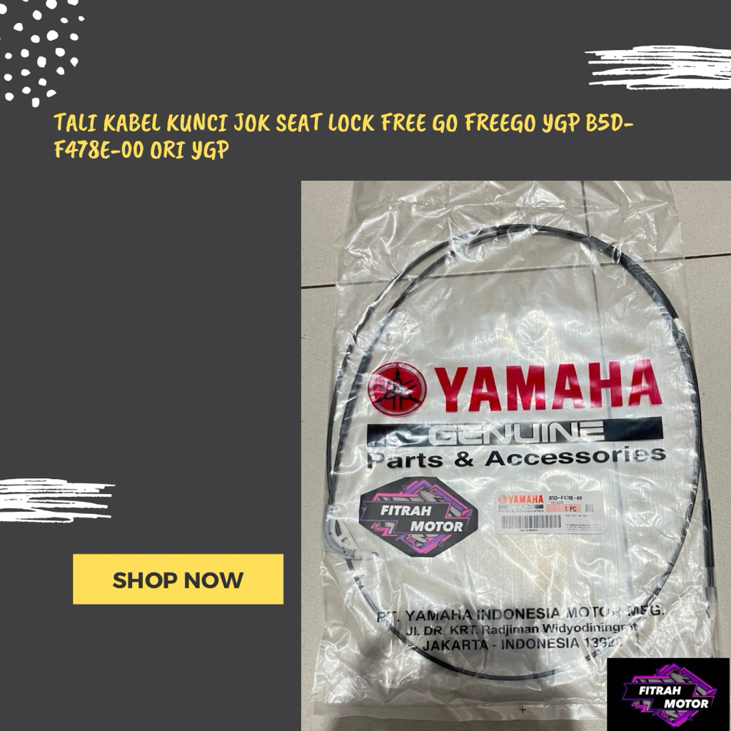 TALI KABEL KUNCI JOK SEAT LOCK FREE GO FREEGO YGP B5D-F478E-00 ORI YGP