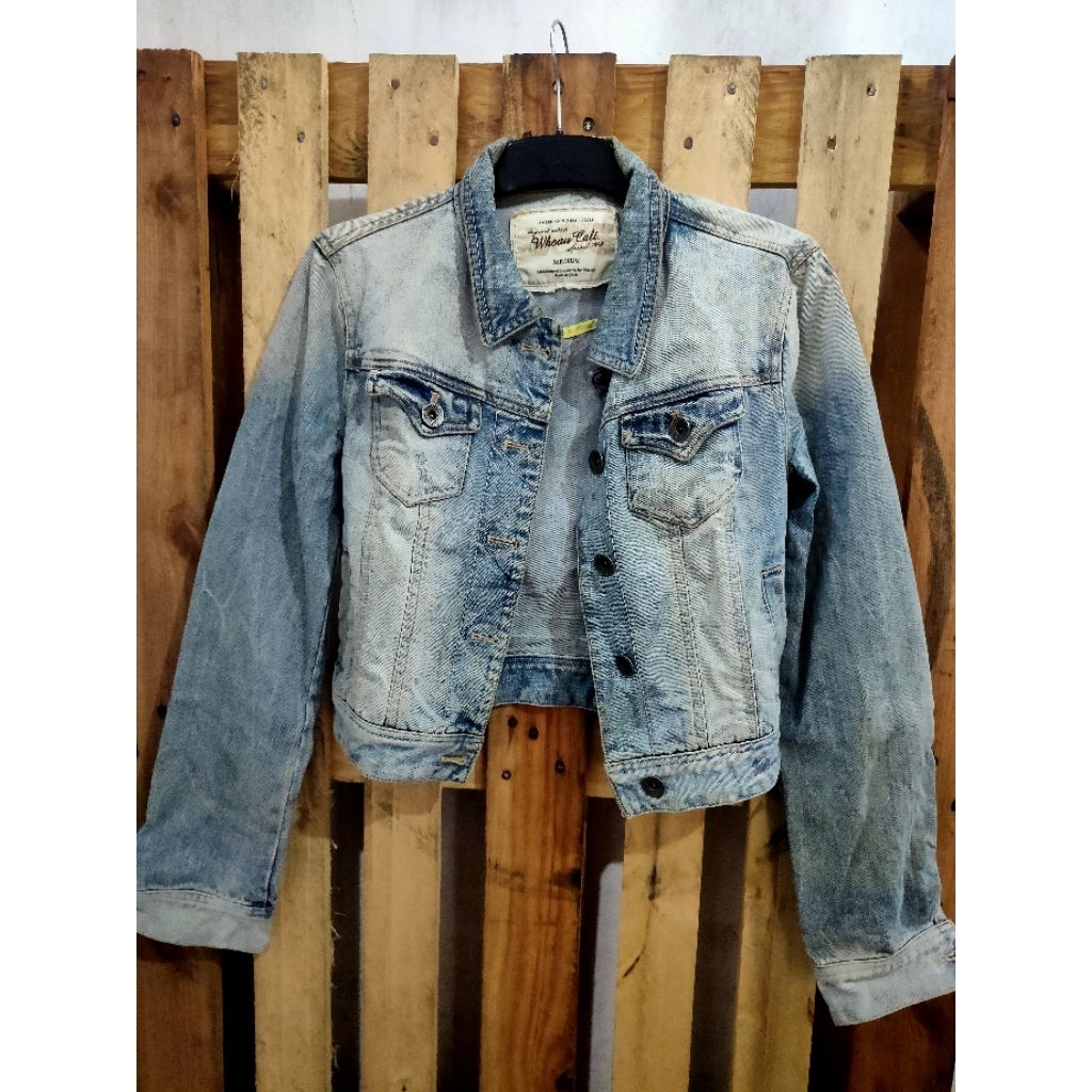 jaket jeans crop who bekas pakai