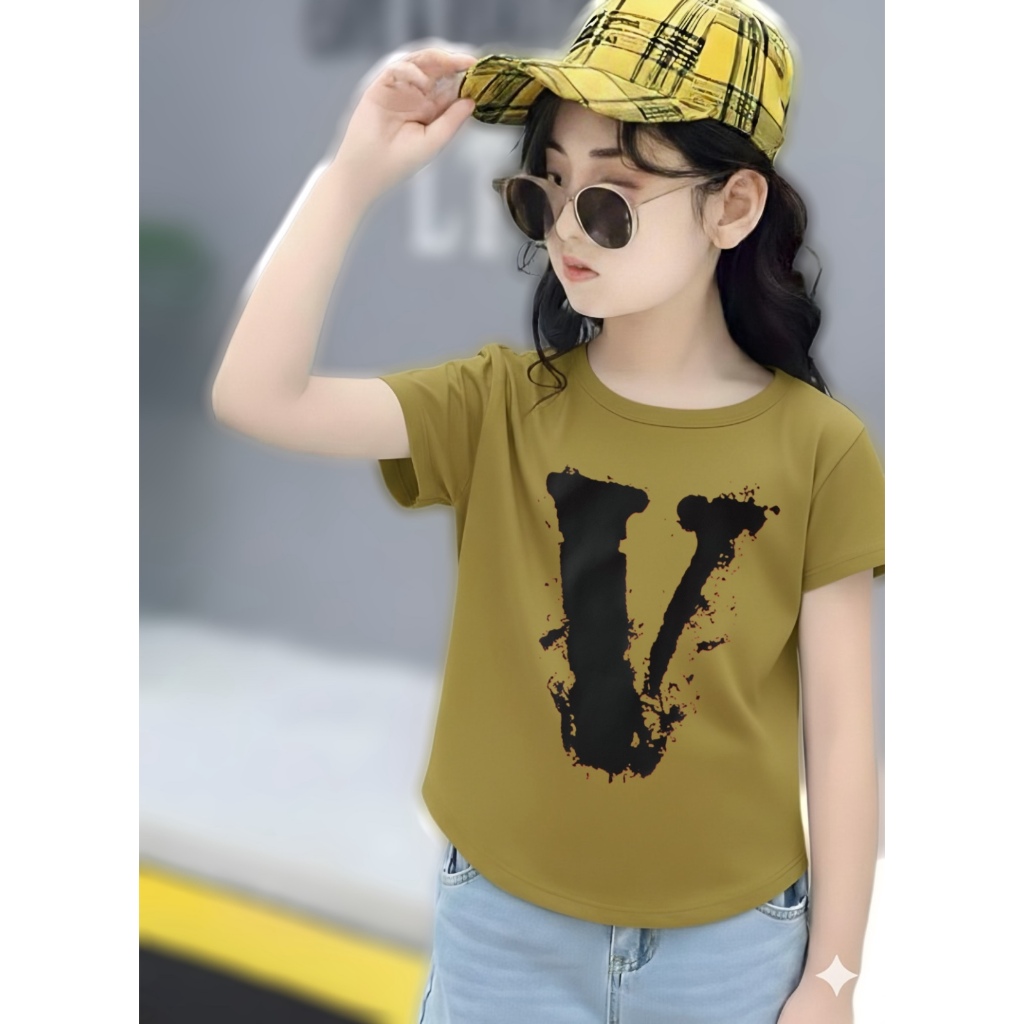 KAOS BOCAH kaos oval oversize anak perempuan spandek oval v
