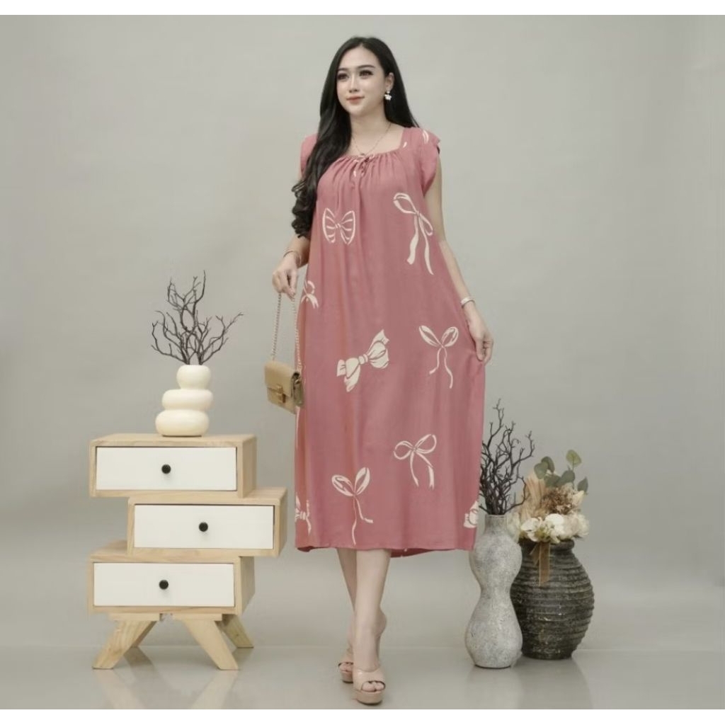 Daster Yukensi JUMBO ld 130 cm kerut dada lengan pendek